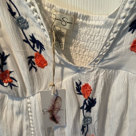 Jessica Simpson white flowy sundress with flowers size large new with tags NWT - Picture 2 of 3